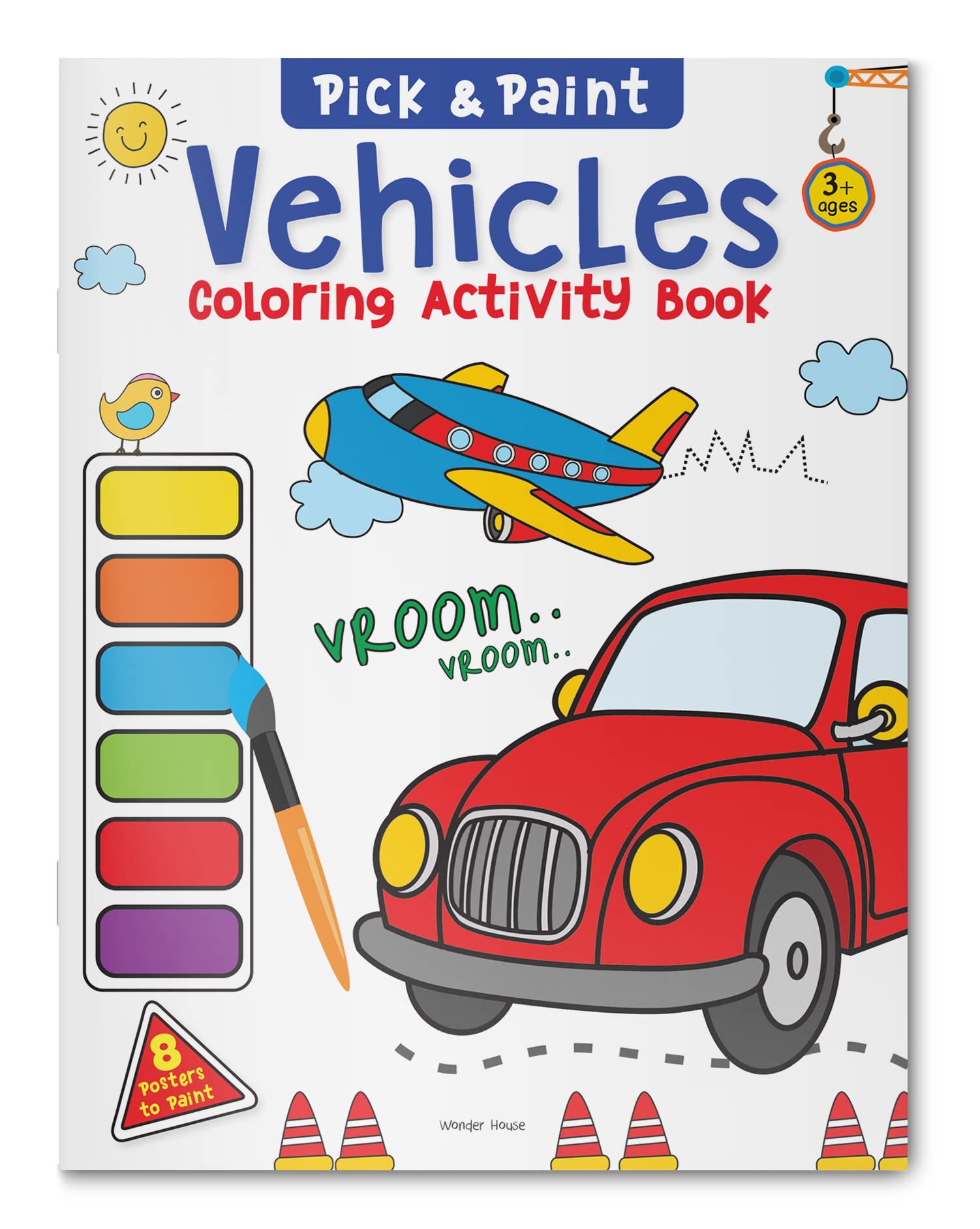 Vehicles: Pick & Paint Coloring Activity Book For Kids