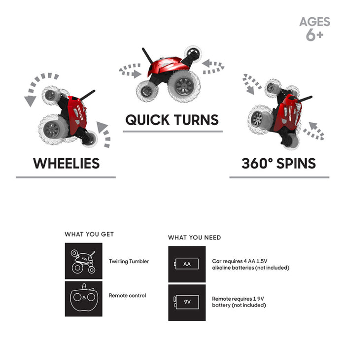 Sharper Image Toy Rc Monster Spinning Car Red