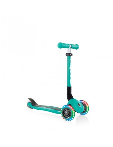 Globber - Junior Foldable Lights Scooter - Emerald Green