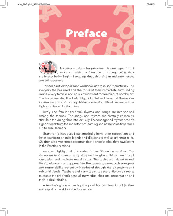 My English Journey Workbook KG 1