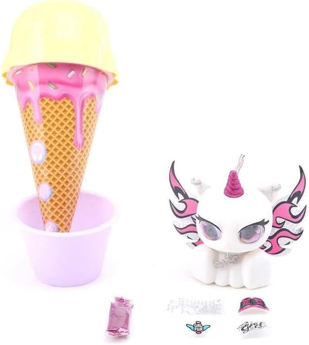 Unbranded Unicones Surprise Unicorn in an Ice Cream Cone with Accessories Doll Figure