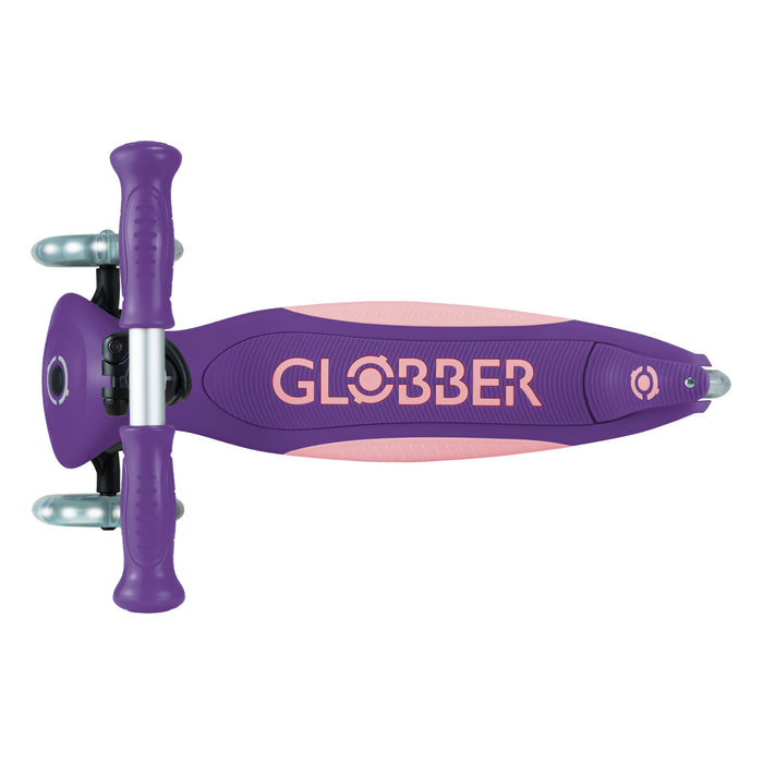 Globber - Primo Foldable Plus Lights - Tbar Purple/Pastel Pink