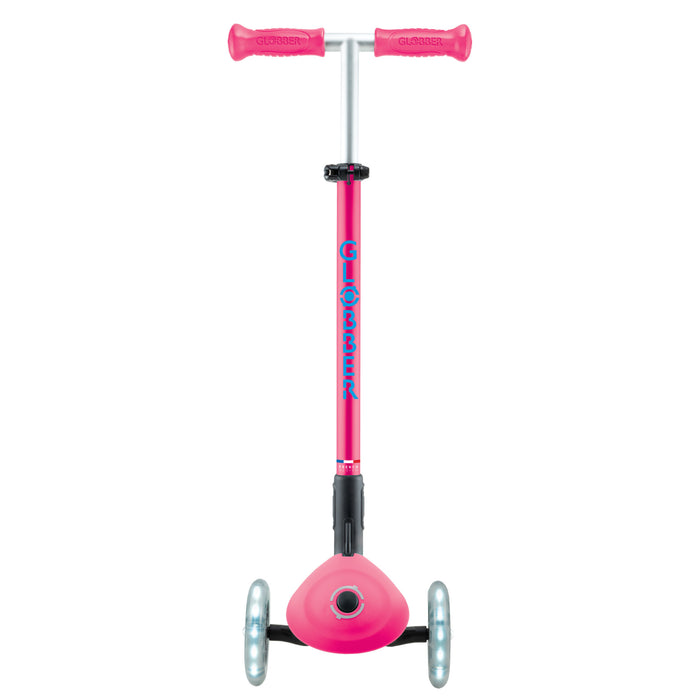 Globber - Primo Foldable Scooter Plus Lights - Fuchsia/Sky Blue