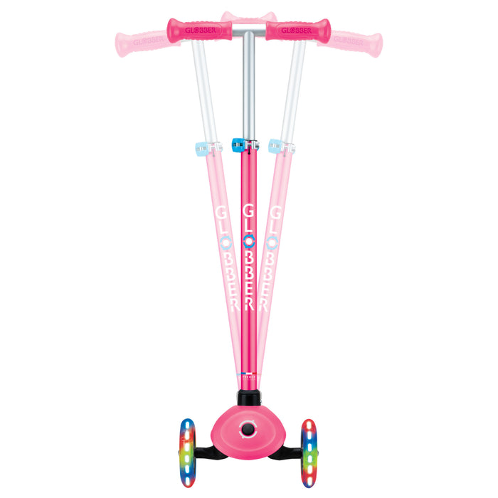 Globber Primo Plus Lights Scooter - Fuchsia/Sky Blue