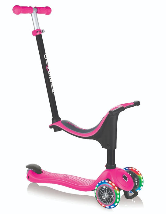Globber Scooter - Go•Up Sporty Lights with stabilizer and sticker - Deep Pink