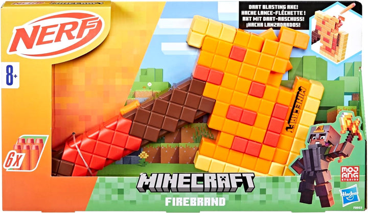 Hasbro Nerf Minecraft Firebrand Dart Blasting Axe