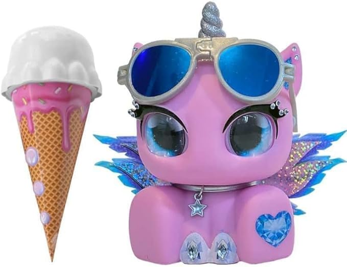 Unbranded Unicones Surprise Unicorn in an Ice Cream Cone with Accessories Doll Figure