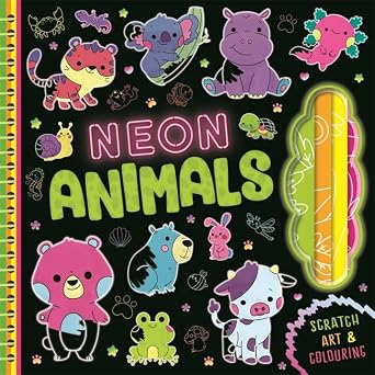Neon Animals - Scratch Art & Coloring