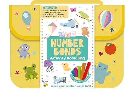 Bright Bee Number Bonds Activity Book Bag (Activity book, matching card game, number bond sticks and more!)