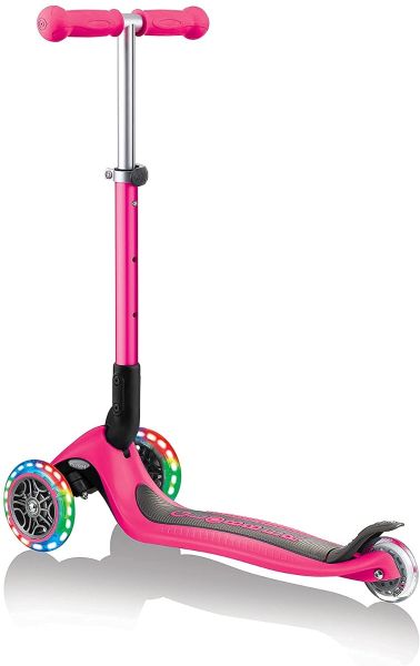 Globber - Junior Foldable Lights Scooter - Neon Pink