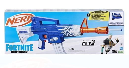 Hasbro Nerf Fortnite Blue Shock Motorized Dart Blaster