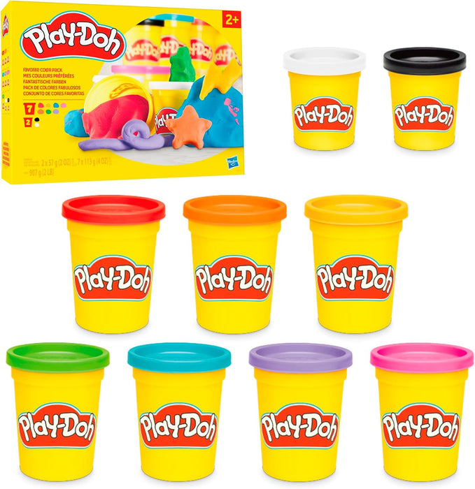 Hasbro Play-Doh, Favorite Color, Gift Ideas for Boys and Girls, 9-Pack, Manual Activities