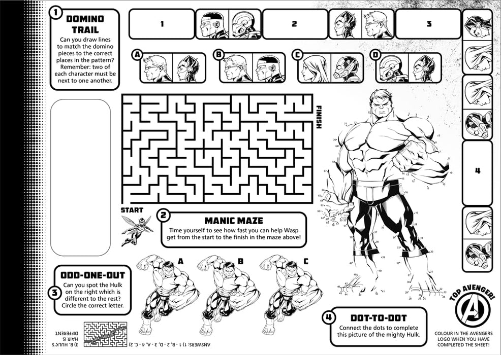 Marvel Avengers Hulk: Tear-Off Activity Placemats