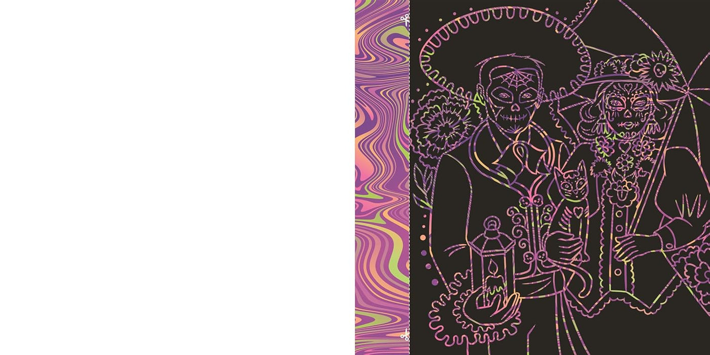 Scratch Art Sugar Skulls