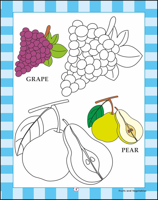 Fruits and Vegetables Colouring Book