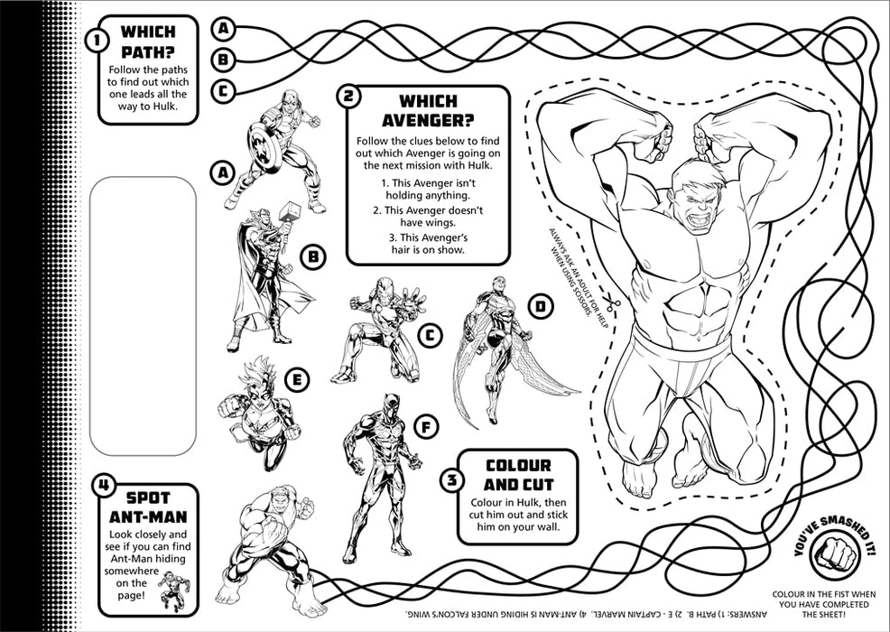 Marvel Avengers Hulk: Tear-Off Activity Placemats