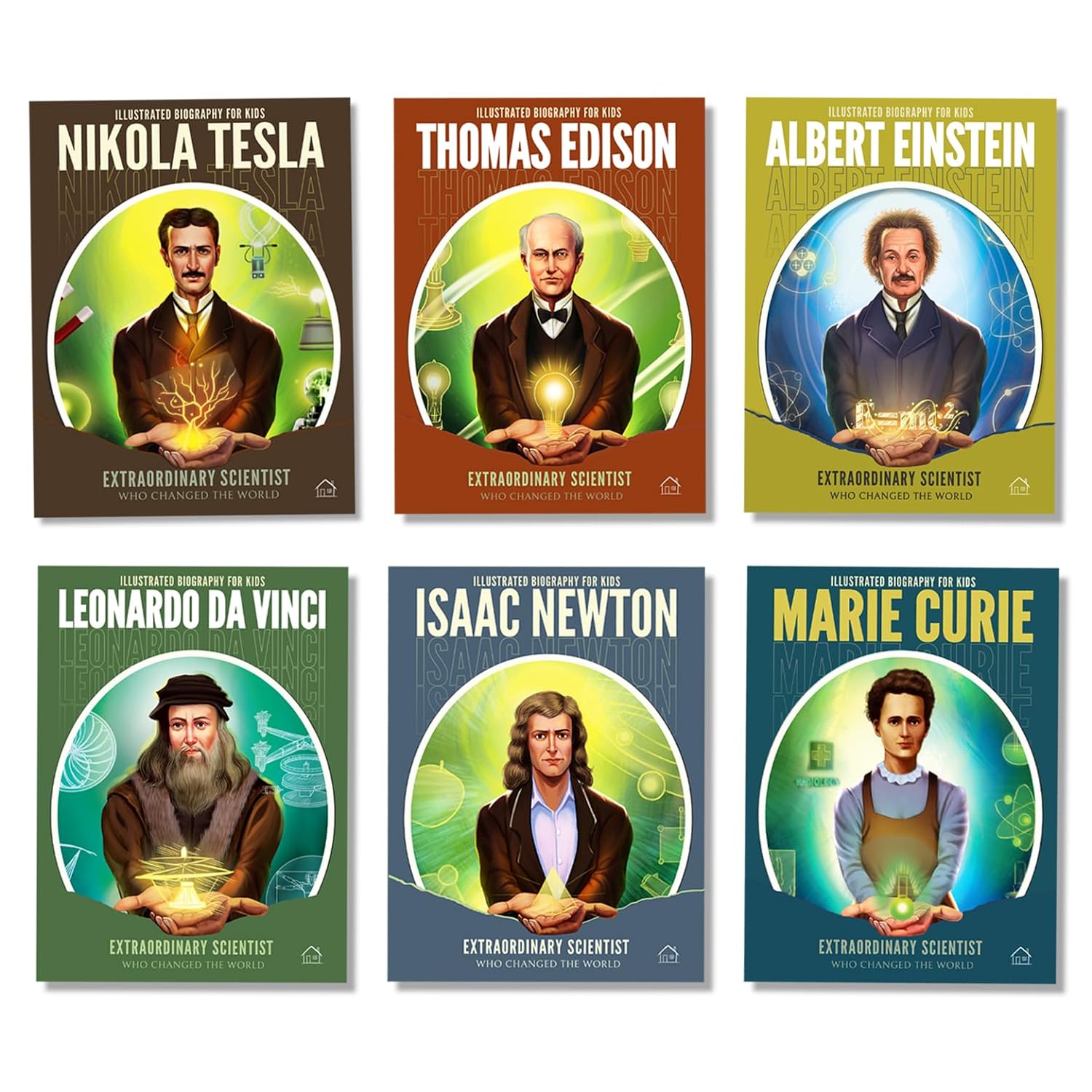 Illustrated Biography for Kids: Extraordinary Scientist who Changed the World [Box Set of 6 Books]