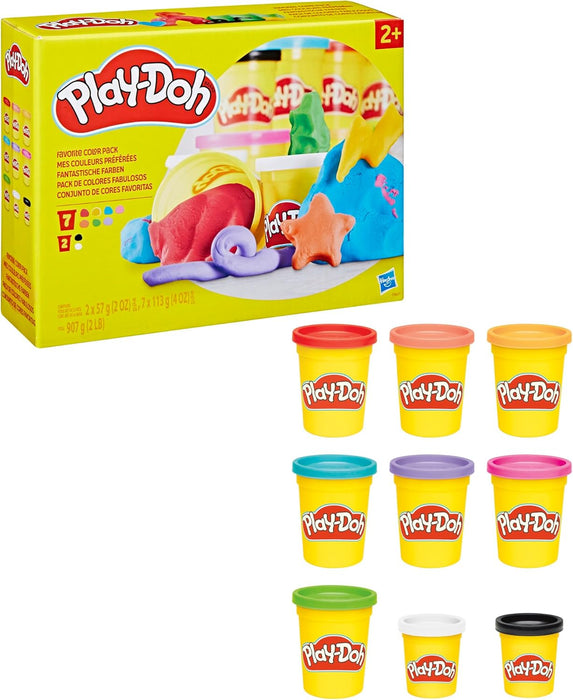 Hasbro Play-Doh, Favorite Color, Gift Ideas for Boys and Girls, 9-Pack, Manual Activities