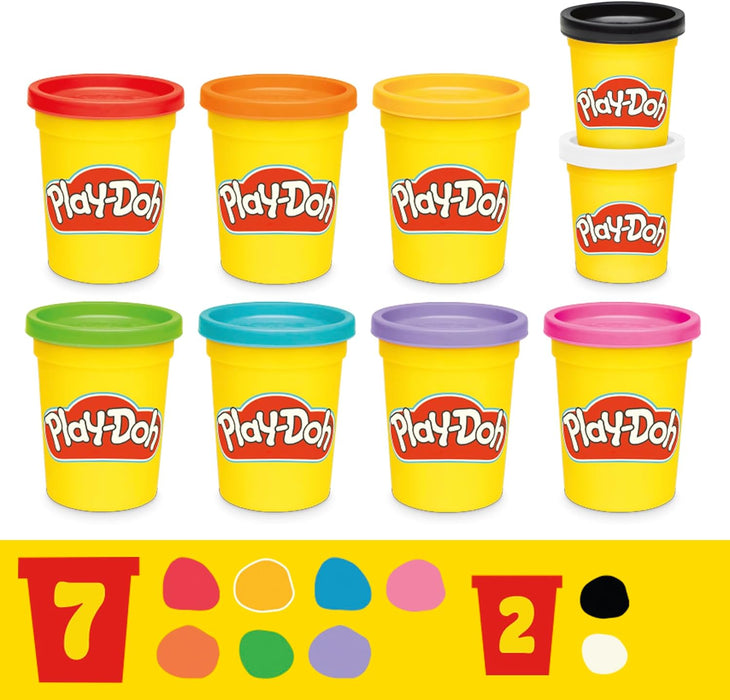 Hasbro Play-Doh, Favorite Color, Gift Ideas for Boys and Girls, 9-Pack, Manual Activities