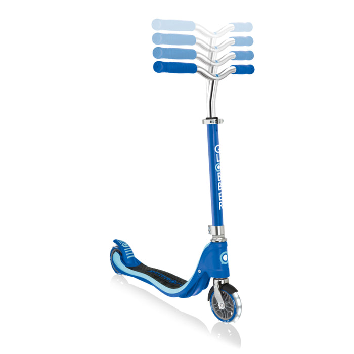 Globber Flow 125 Lights Black Scooter - Navy Blue