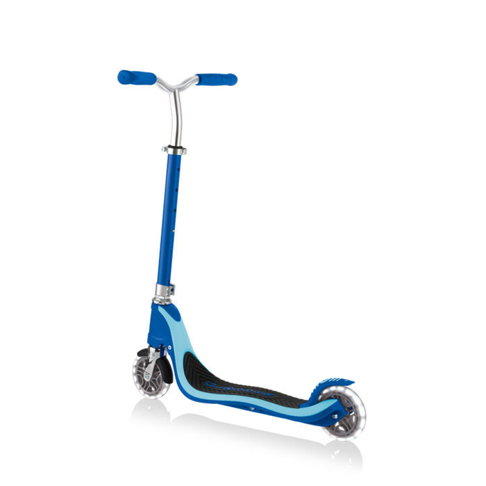 Globber Flow 125 Lights Black Scooter - Navy Blue