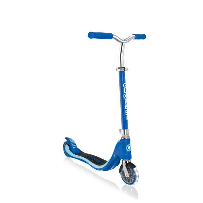 Globber Flow 125 Lights Black Scooter - Navy Blue