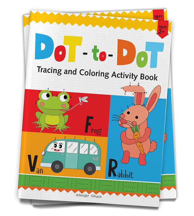 Dot-To-Dot - Tracing and Coloring Activity Book For Age 2+