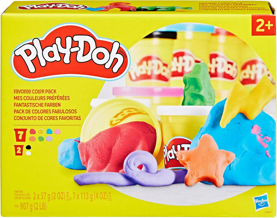 Hasbro Play-Doh, Favorite Color, Gift Ideas for Boys and Girls, 9-Pack, Manual Activities