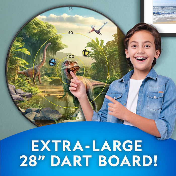 National Geographic Kids Glow in The Dark Dart Board for Kids - Dart Ball Game Set with 28" Reversible, Glowing Dartboard and Sticky Balls, Indoor Games for Kids, Kids Darts Game, Kid Dart Board