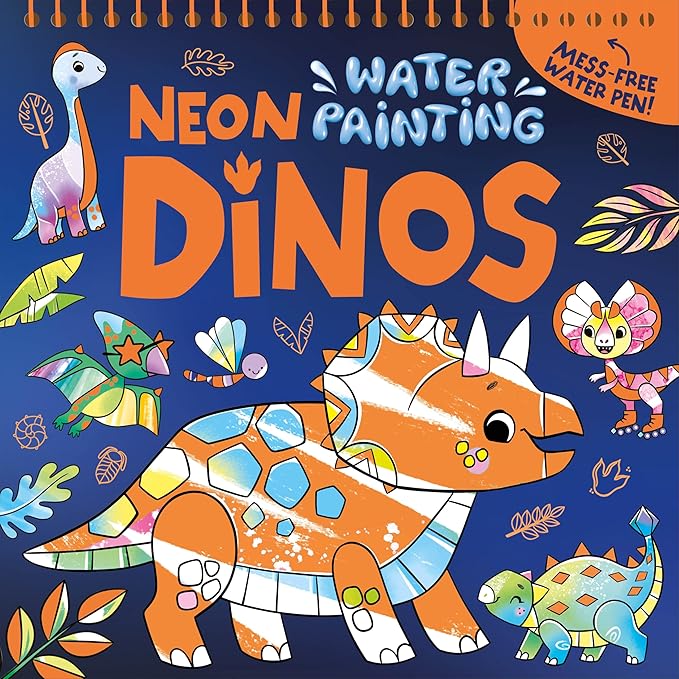 Neon Water Painting: Neon Dinos