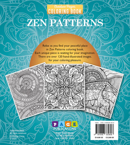 Creative Pages Zen Patterns Coloring Book