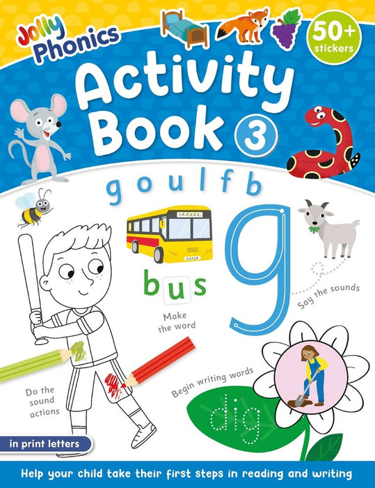 Jolly Phonics Activity Book 3: In Print Letters (American English Edition)