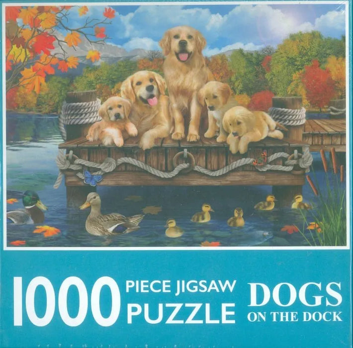 Dogs On The Dock (1000 Puzzle Pieces)