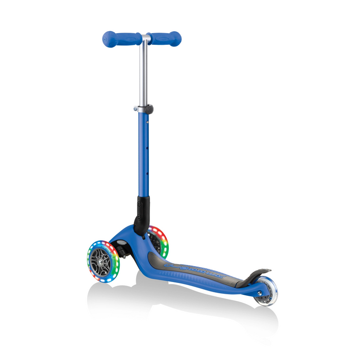 Globber - Junior Foldable Lights Scooter - Navy Blue