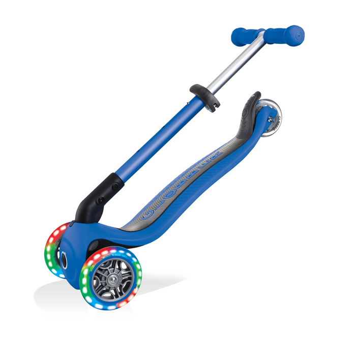 Globber - Junior Foldable Lights Scooter - Navy Blue