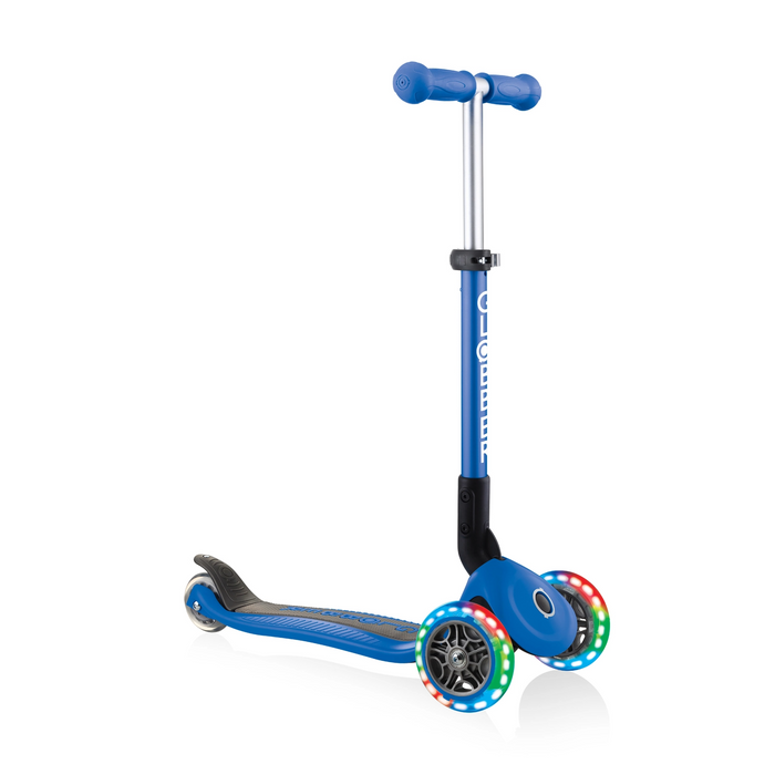 Globber - Junior Foldable Lights Scooter - Navy Blue