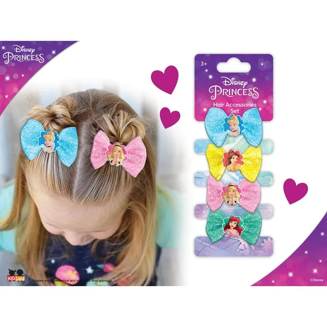 Princess Hair Bow Clips (Set of 4)