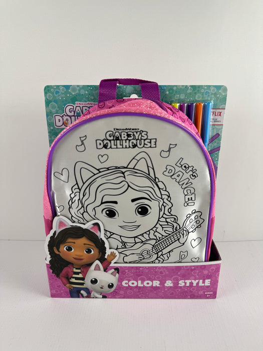 Gabby’s Dollhouse Backpack Color & Style, With / 5pcs washable markers