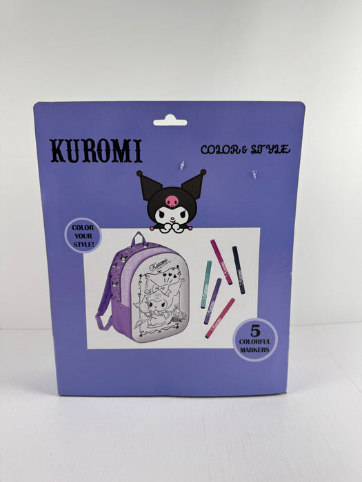 Kuromi Backpack Color & Style, With / 5pcs washable markers