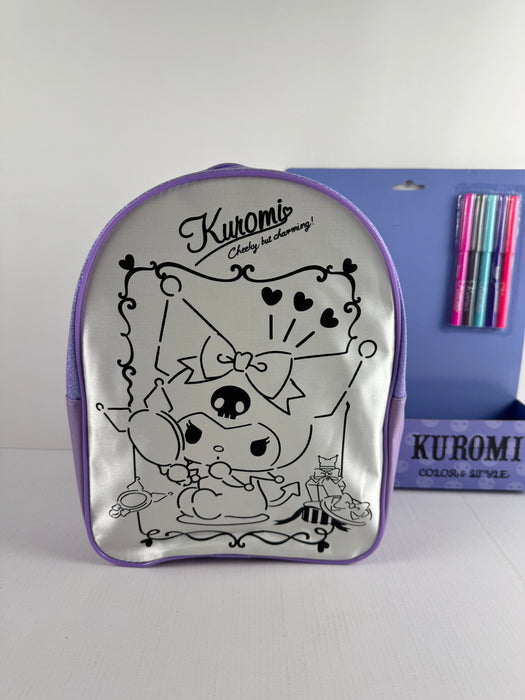 Kuromi Backpack Color & Style, With / 5pcs washable markers