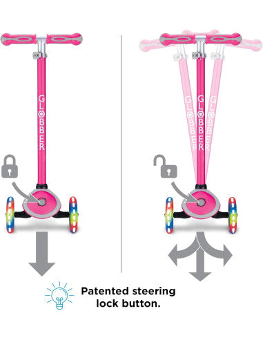 Globber - Primo Plus Lights Scooter V2 - Deep Pink