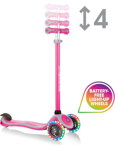 Globber - Primo Plus Lights Scooter V2 - Deep Pink