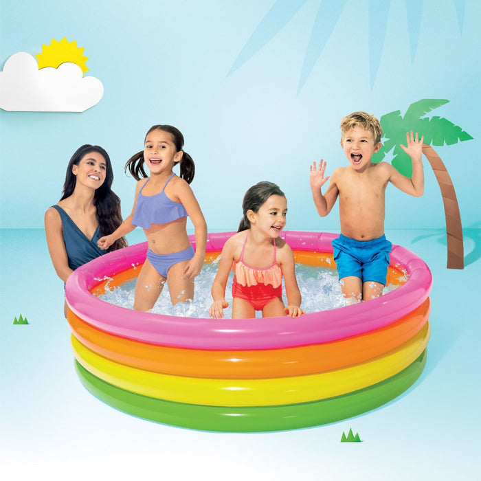 Sunset Glow 4-ring Inflatable Kids Pool (165cm x 45cm)