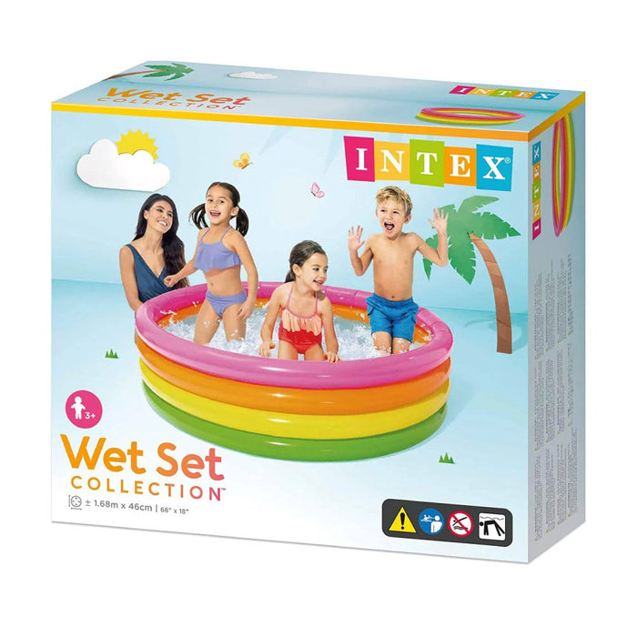 Sunset Glow 4-ring Inflatable Kids Pool (165cm x 45cm)
