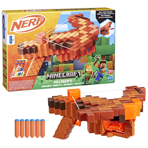 Hasbro Nerf Minecraft Pillager's Crossbow Dart Blaster