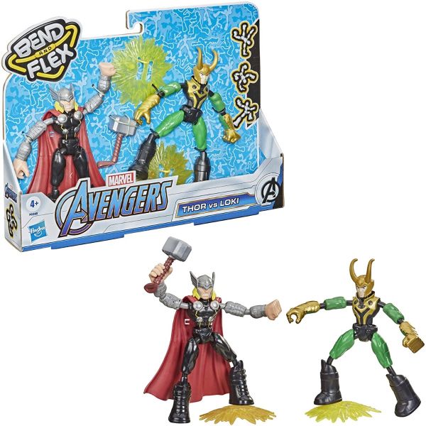 Hasbro Avengers Bend and Flex Thor vs. Loki action figure set