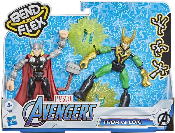 Hasbro Avengers Bend and Flex Thor vs. Loki action figure set