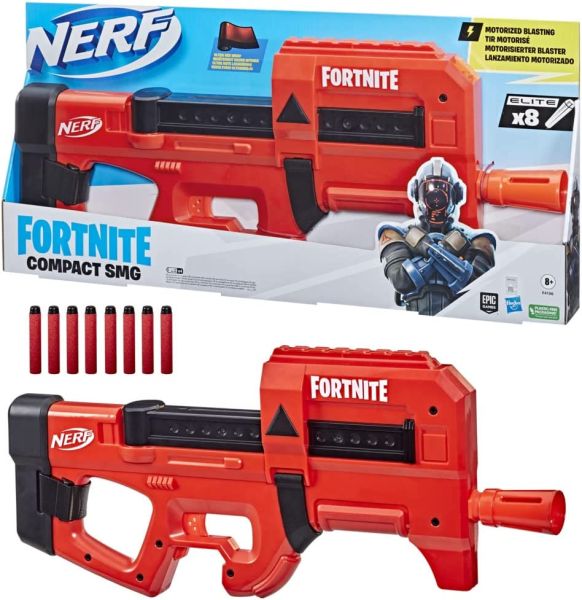Hasbro Nerf Fortnite Compact SMG Motorized Dart Blaster
