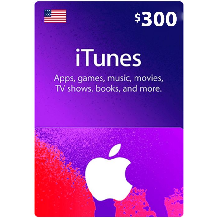 Apple $300 Gift Card USA Only iTunes App Store Credit