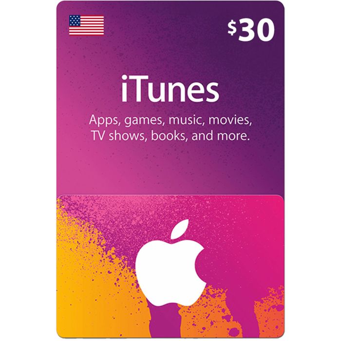Apple $30 Gift Card USA Only iTunes App Store Credit